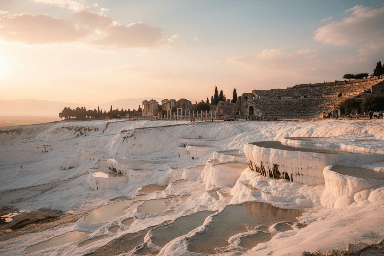 Pamukkale entdecken: Das strahlend weiße Baumwollschloss der Türkei